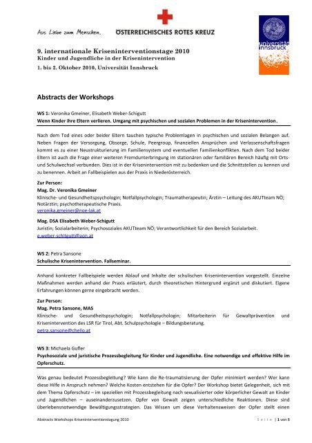 Abstracts der Workshops (pdf)