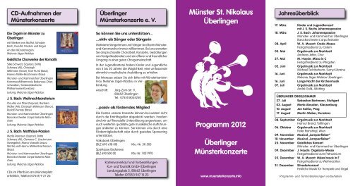 Münster St. Nikolaus Überlingen Programm 2012 Überlinger ...