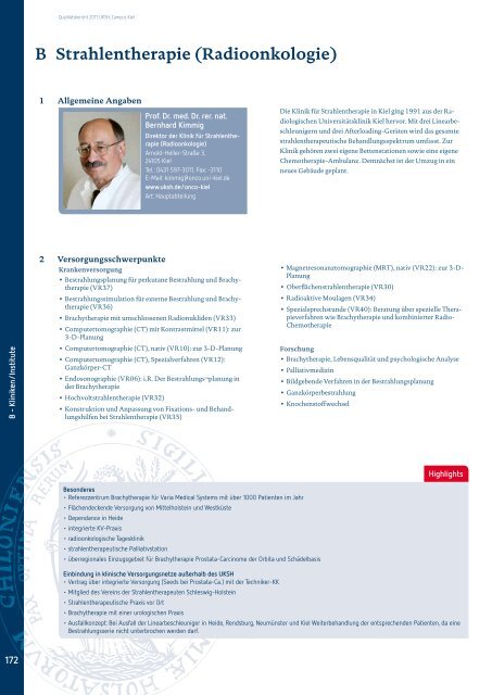 Qualitätsbericht 2011 Campus Kiel [PDF] - UKSH ...