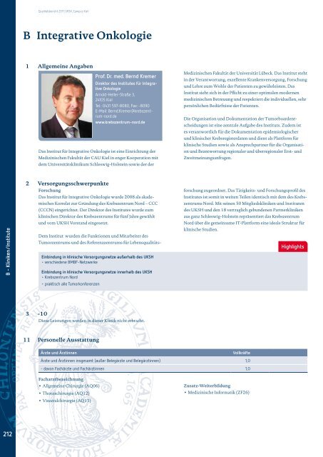 Qualitätsbericht 2011 Campus Kiel [PDF] - UKSH ...