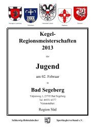 Regionsmeisterschaften - Verein Segeberger Kegler