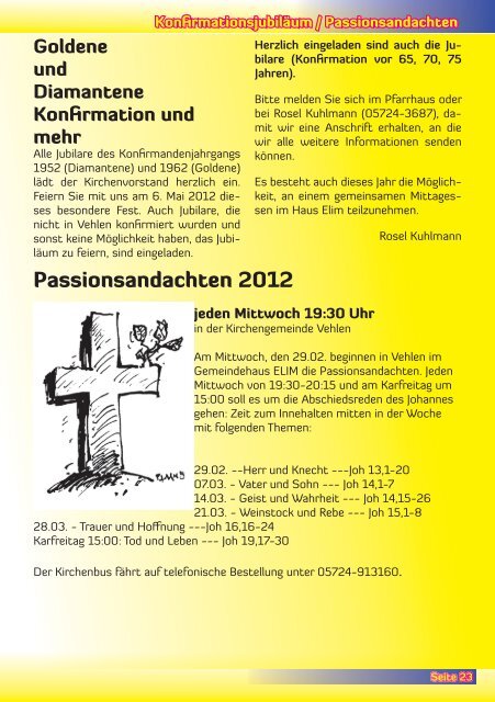 Kirchenfenster - Evangelisch-Lutherische Kirchengemeinde Vehlen