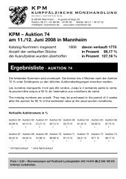 KPM Auktion 69 Ergebn. - bei der KPM