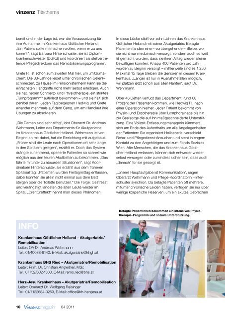 Vinzenz magazin, Ausgabe 4/11 - Vinzenz Gruppe