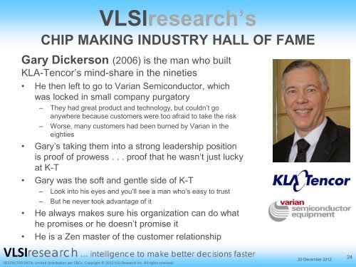 The Chip Insider® 2012 All Stars and Hall of Fame - VLSI Research