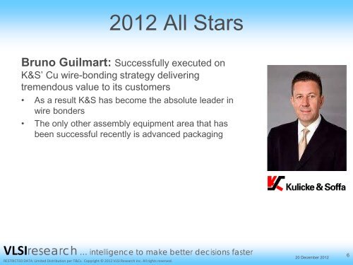 The Chip Insider® 2012 All Stars and Hall of Fame - VLSI Research