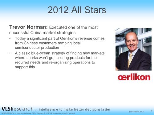 The Chip Insider® 2012 All Stars and Hall of Fame - VLSI Research