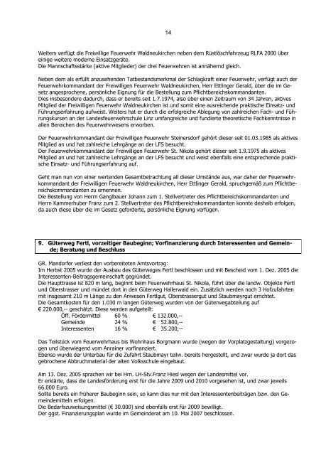 Verhandlungsschrift - Waldneukirchen