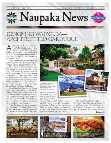 designing waikoloa— architect ted garduque - Waikoloa Beach Resort