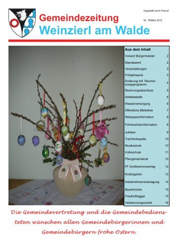 Gemeindezeitung 1. Ausgabe 2012 - Gemeinde Weinzierl am Walde