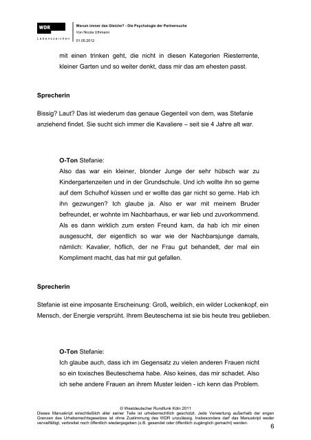 Manuskript: PDF - WDR 5
