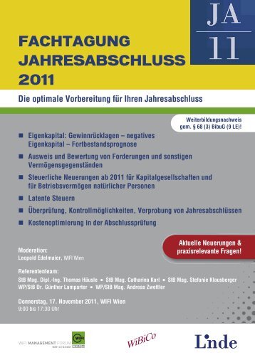 Fachtagung jahresabschluss 2011 - Wibico