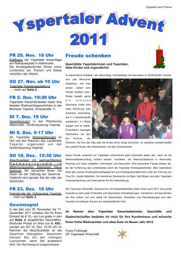 Yspertaler Adventtage 2011 - Marktgemeinde Yspertal