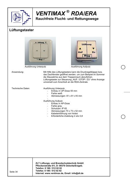 VENTIMAX RDA/ERA VENTIMAX - ZLT Lüftungs