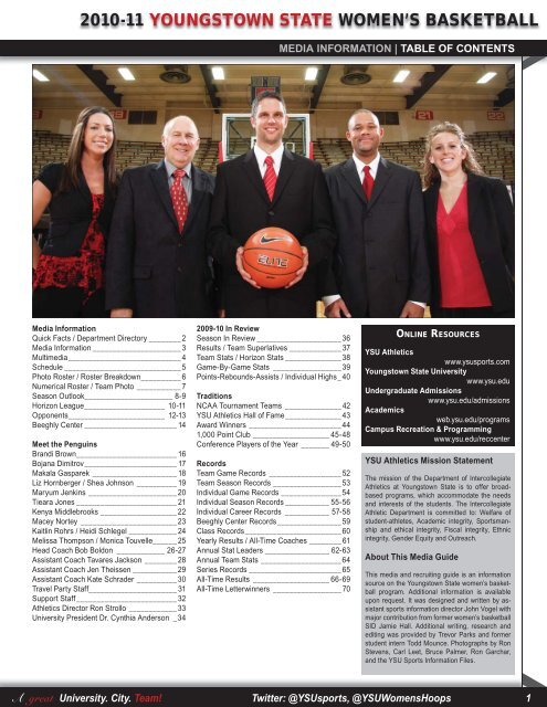 2010-11 youngstown state women's basketball - ysupenguins.com