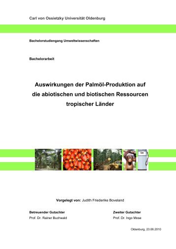 Judith Boveland:Auswirkungen der Palmöl-Produktion auf die