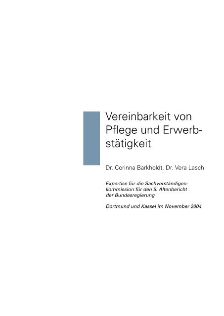 Barkholdt Corinna Lasch Vera 2004 Vereinbarkeit Work Care