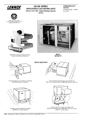 GS 1 ENGINEERING DATA - Lennox