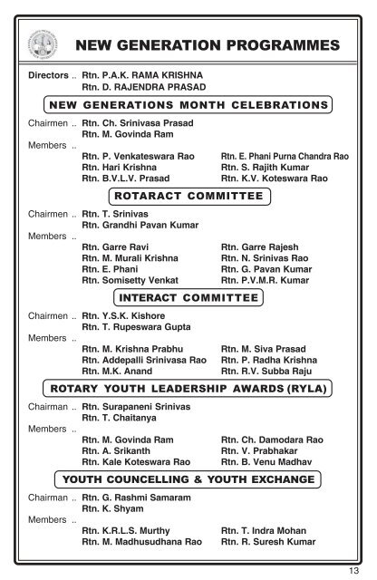 2012 - 13 - Rotary Club of Vijayawada Mid Town