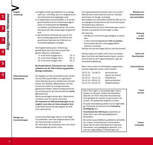 VHS - PROGRAMM Herbst / W inter - Volkshochschule Langenhagen