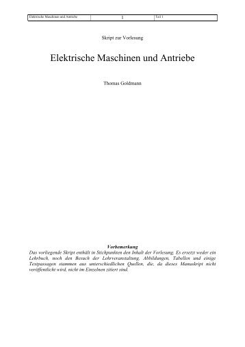 Elektrische Maschinen und Antriebe - Technische Hochschule Wildau