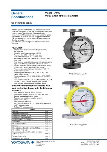 RAMC General Specifications - Yokogawa