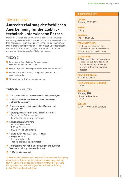 Weiterbildung in 5 Modulen - uni elektro