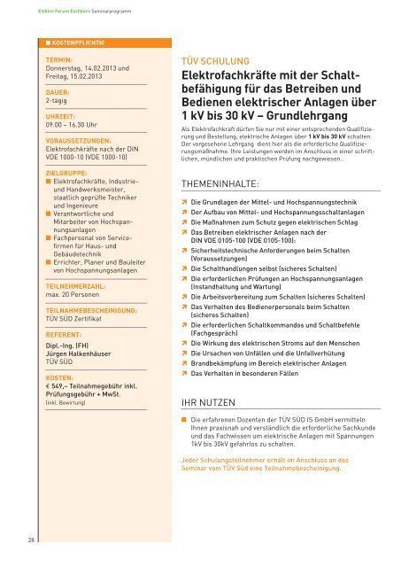 Weiterbildung in 5 Modulen - uni elektro