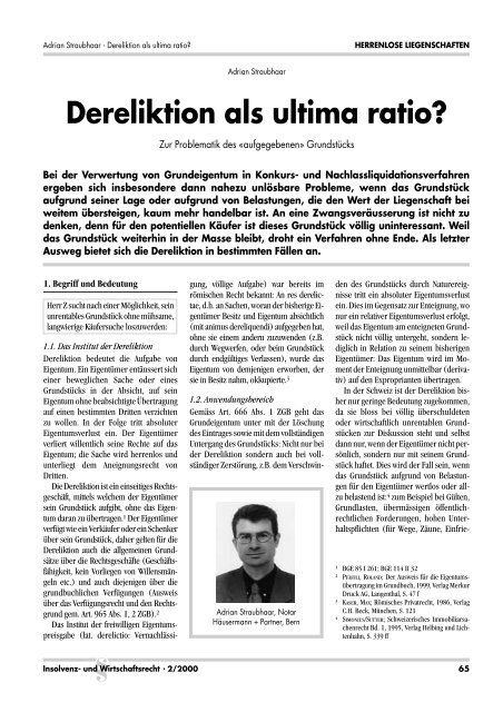 Insolvenz- und Wirtschaftsrecht · 2/2000 - Transliq AG