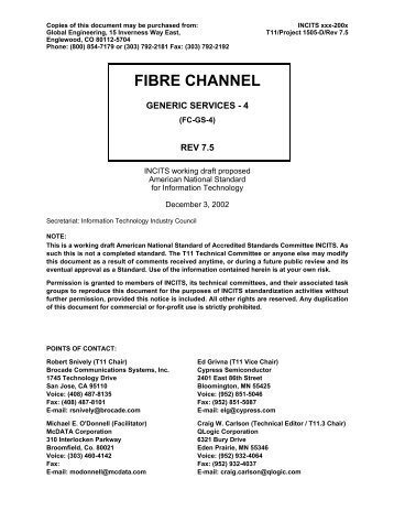 Fibre Channel - Generic Services 4 (FC-GS-4) - T11
