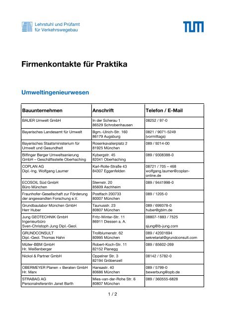 Aushang A4hoch farbig - Lehrstuhl für Verkehrswegebau - TUM