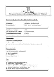 Protokoll der - Gemeinde Fischbach-Göslikon