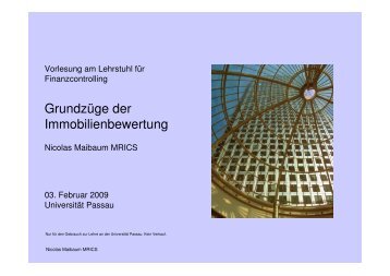 Grundzüge der Immobilienbewertung - Universität Passau