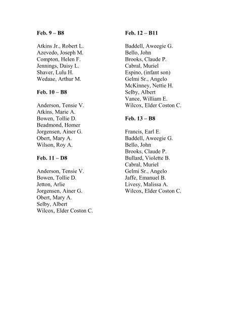 MODESTO BEE DEATH INDEX - Stanislaus County Library