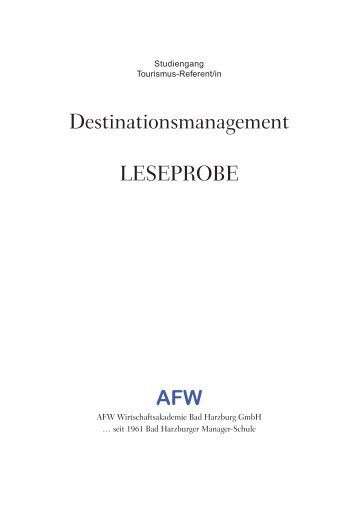 Destinationsmanagement LESEPROBE - DSFT Deutsches Seminar ...