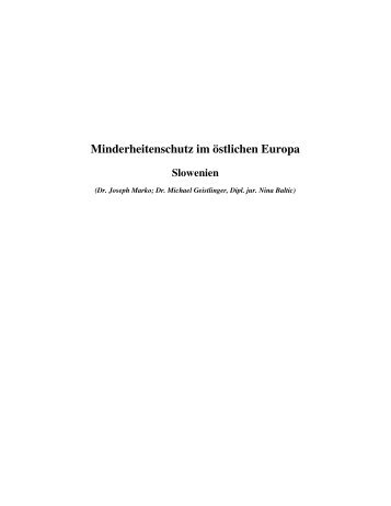 Minderheitenschutz im östlichen Europa - Universität zu Köln