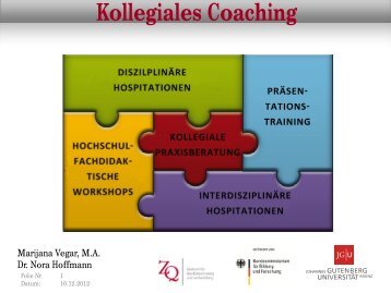 Kollegiales Coaching (Dr. Nora Hoffmann und Marijana Vegar - ZQ