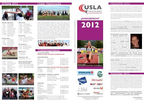 Jahresbericht - Union Salzburg Leichtathletik