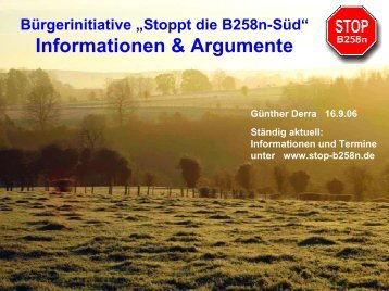 Bürgerinitiative „Stoppt die B258n-Süd“ Informationen & Argumente