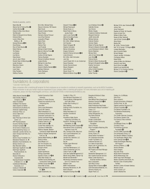 our donors - Western Connecticut State University