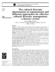 The cultural diversity phenomenon in organisations and different ...