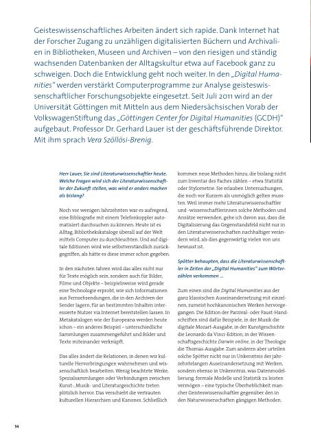 Digitalisierung des Wissens - VolkswagenStiftung