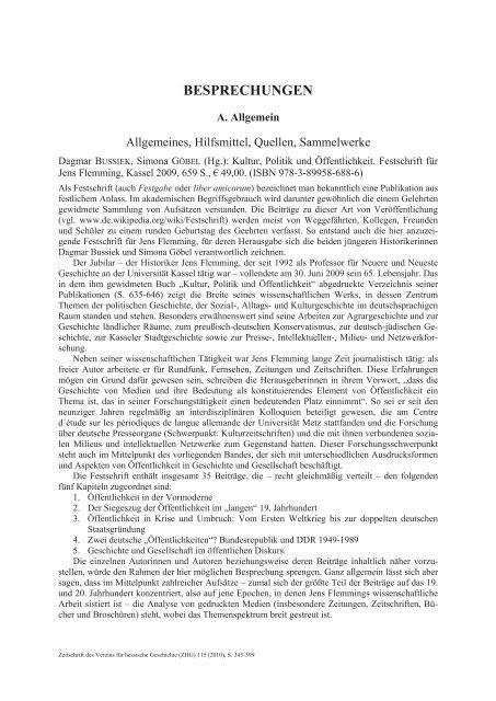 Besprechungen Vhg Verein Fur Hessische Geschichte Und