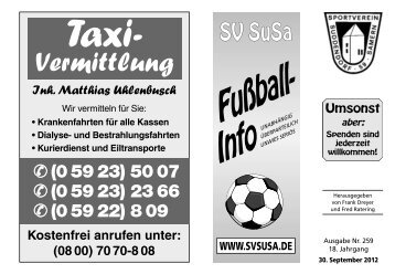 Fussball-News Nr. 259 - SV Suddendorf-Samern 1959 eV