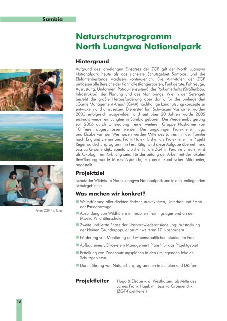 Naturschutzprogramm 2006 - Zoologische Gesellschaft Frankfurt