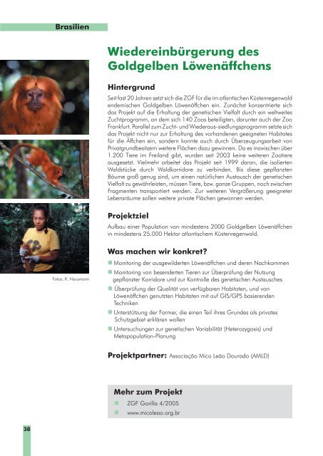 Naturschutzprogramm 2006 - Zoologische Gesellschaft Frankfurt