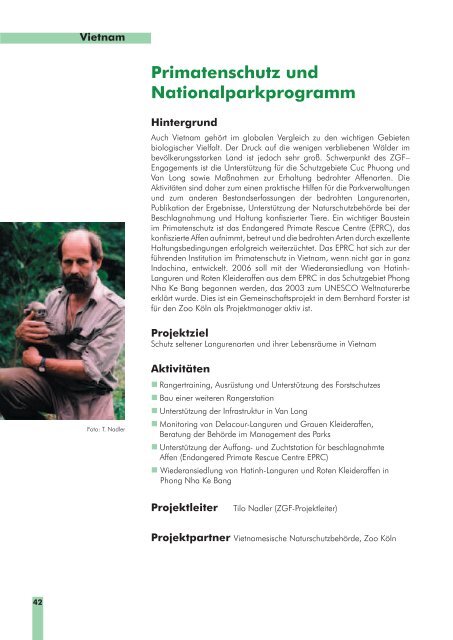 Naturschutzprogramm 2006 - Zoologische Gesellschaft Frankfurt