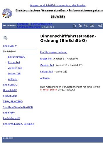 BinSchStrO - Wasser- und Schifffahrtsamt Heidelberg - Wasser- und ...