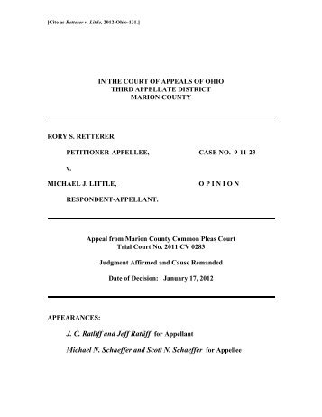 Retterer v. Little - Supreme Court of Ohio
