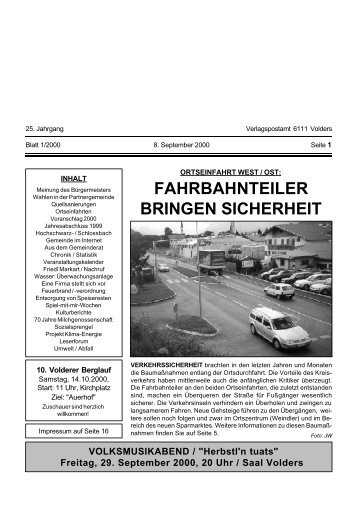 Gemeindeblatt / Ausgabe 1/2000 - Volders - Land Tirol